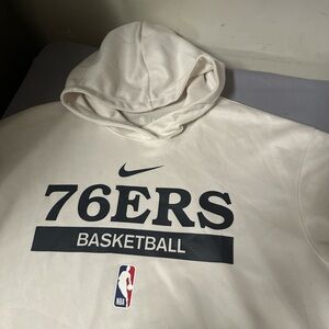 Nike Cream 76ers Basketball Hoodie. Large